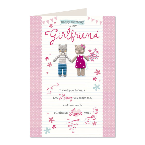Girlfriend Happy Birthday Card To My Cute Design Lovely Bright Modern