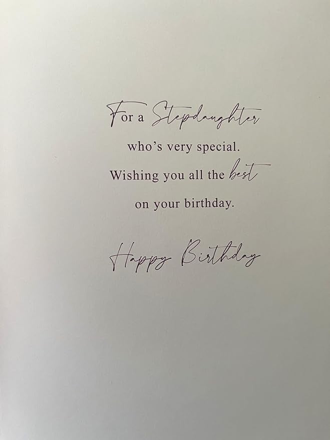 Stepdaughter Birthday Card  Heart Balloons & Butterflies  Quality Finish  15x