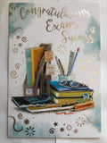 Congratulations Exam Success Card 13cm x 19cm Books & Calculator Design Verse