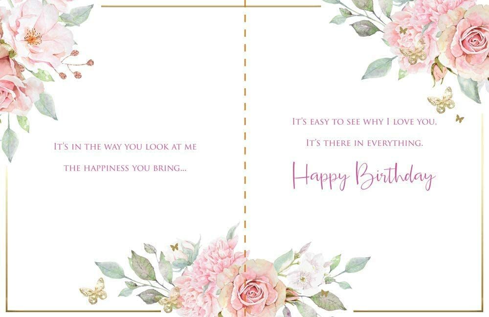 One I Love Birthday Card 6 Verse Booklet Large Luxury Floral Happy Lovely Verse