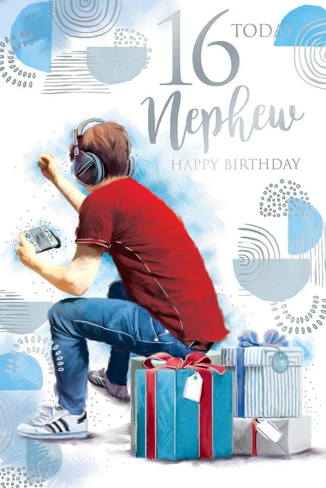 Nephew 16th Birthday Card 16 Today Gaming Gifts  Happy  Lovely Verse