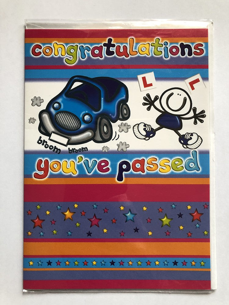 Driving Test Passed Card Congratulations Broom Broom