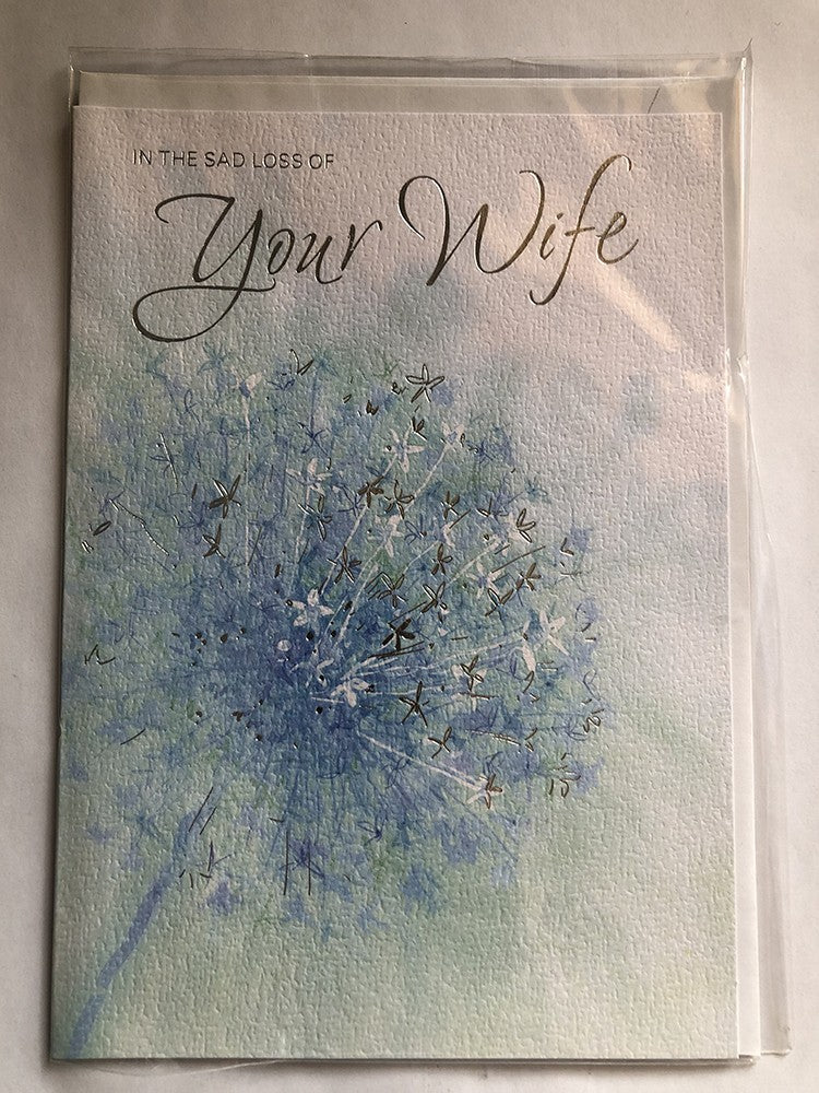 With Sympathy Condolence Card In The Sad Loss Of Your Wife Flowers Foiled