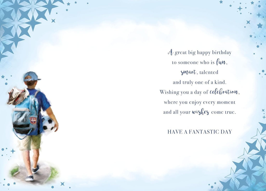 Birthday Card For Great-Grandson 13x19cm Football Design Verse Inside
