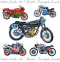 Vintage Racing Motorcycle Greeting Card 16cm x 16cm Blank Inside New