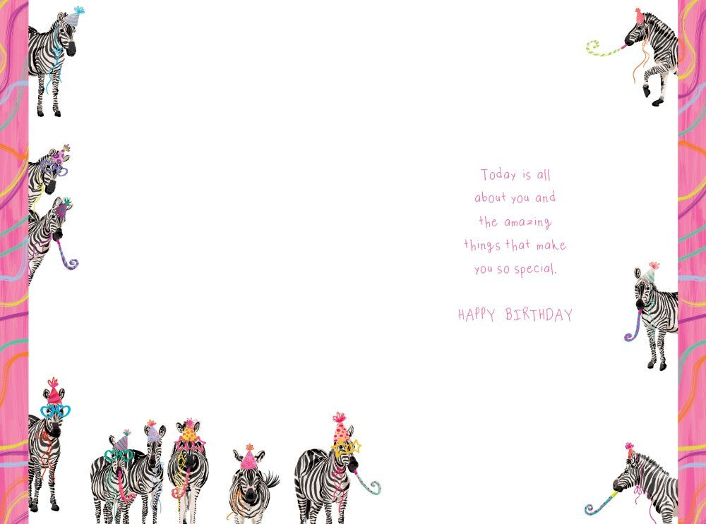 Granddaughter 12th Birthday Card Age 12 Zebra 9" x 6" Lovely Verse