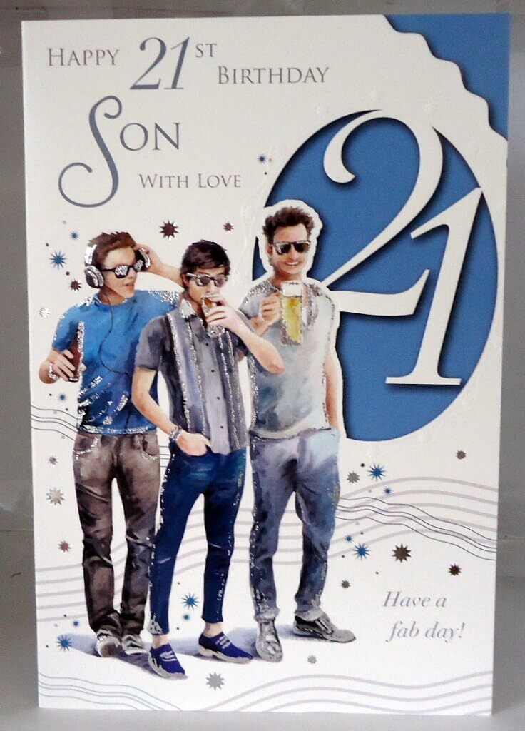 Happy 21st Birthday Son Friends & Beers 21 Card