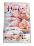 Beautiful Birthday Greeting Card for Auntie  Pink Roses & Verse