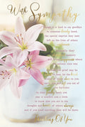 Sympathy Card Pink Lilies Thinking Of You Bereavement Condolence Verse