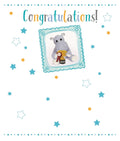 Congratulations Modern Greeting Card You Did It Star & Teddy Design Bright