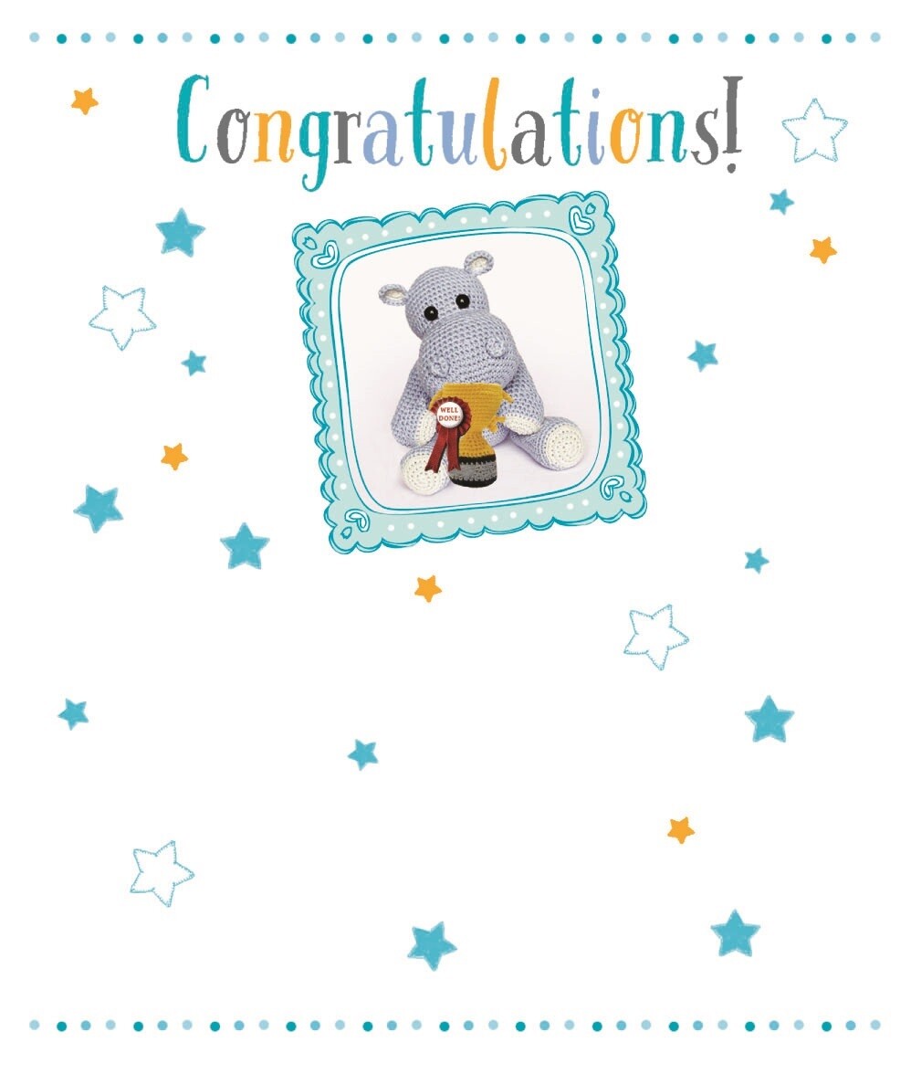 Congratulations Modern Greeting Card You Did It Star & Teddy Design Bright