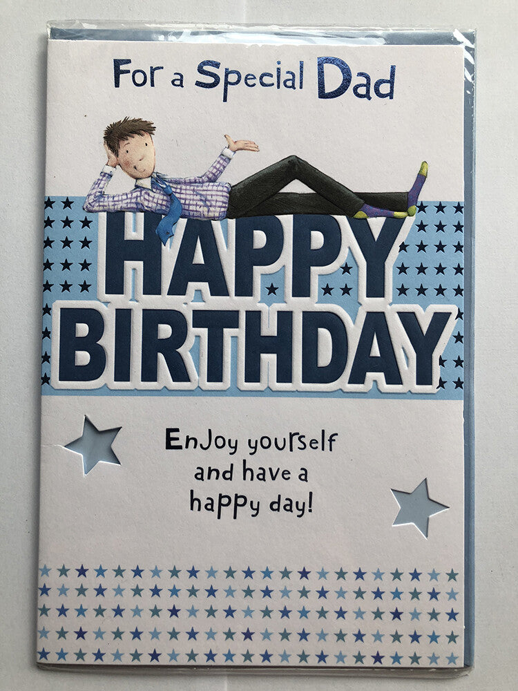 Dad Happy Birthday Card Cool Relaxing Dad Shirt & Tie