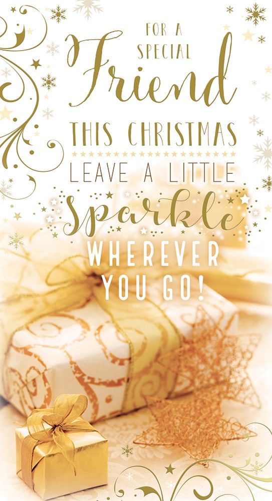 Friend Christmas Card Leave A Sparkle Wherever You Go Bright Design