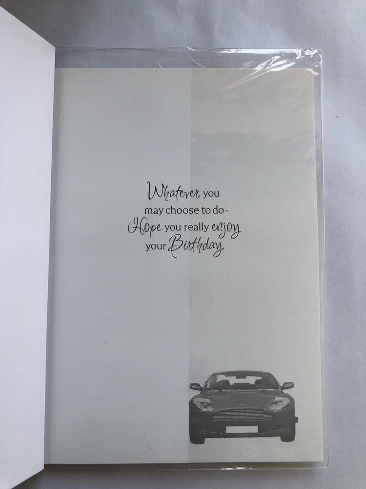 Friend Happy Birthday Card Special Sports Car & Block Words