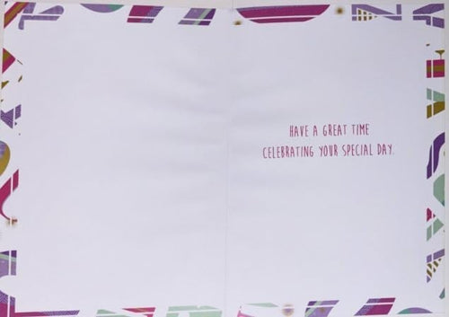 80th Birthday Card 13cm x 19cm  Bold Design Printed Verse Colour Insert