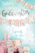 Goddaughter Happy Birthday Card Wishes Presents Gifts Pegs & Washing Line Design