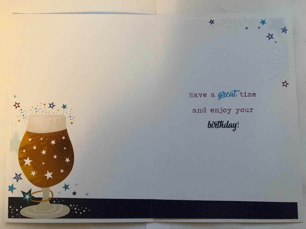 Birthday Card For Brother-in-law 13x19cm Beer Drink Glass Design Verse Inside