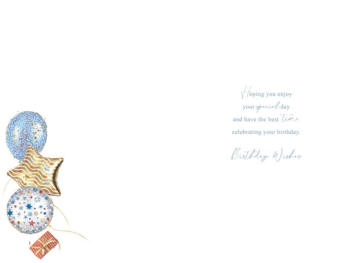 18th Birthday Card for Grandson  Balloon & Gift Design  15x23cm Insert