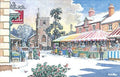 Farmer's Market Countryside Scene Open Happy Christmas Card