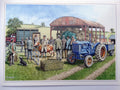 Tractor Cattle Auction Card Farm Cow Design Open Blank Birthday Card Christmas