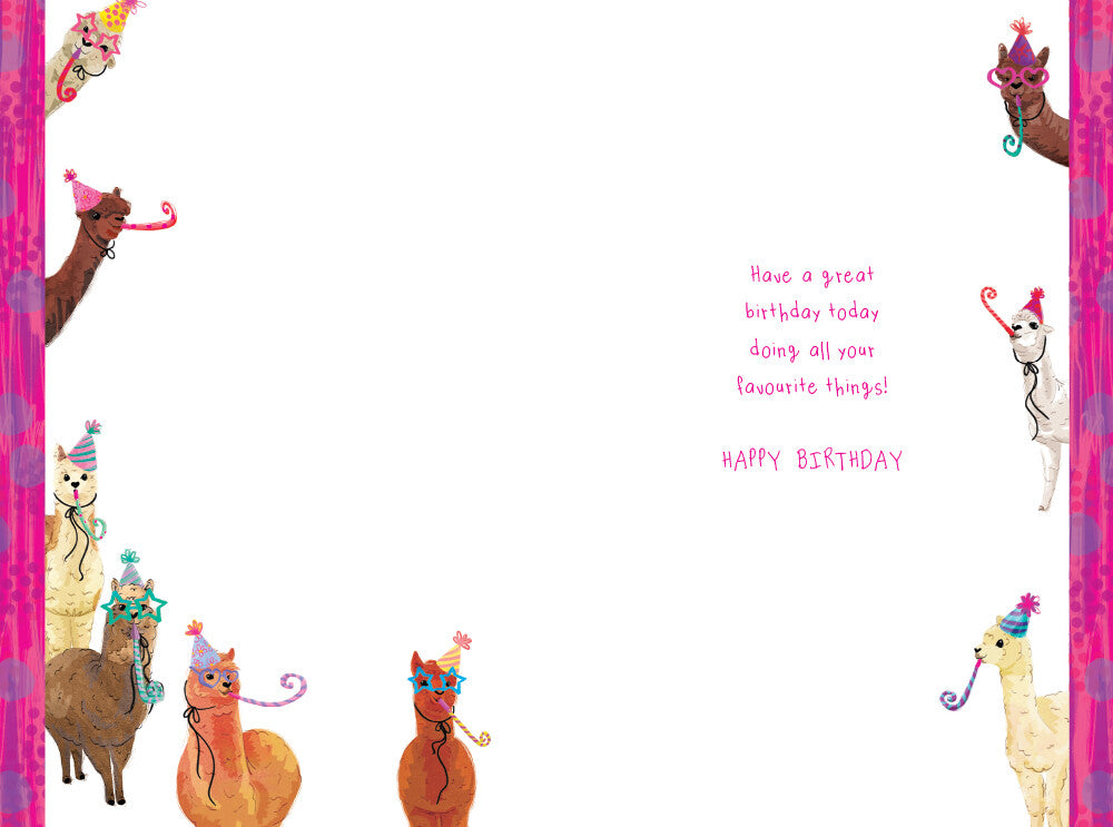 Great-Granddaughter 9th Birthday Card Age 9 Alpacas 9" x 6" Lovely Verse