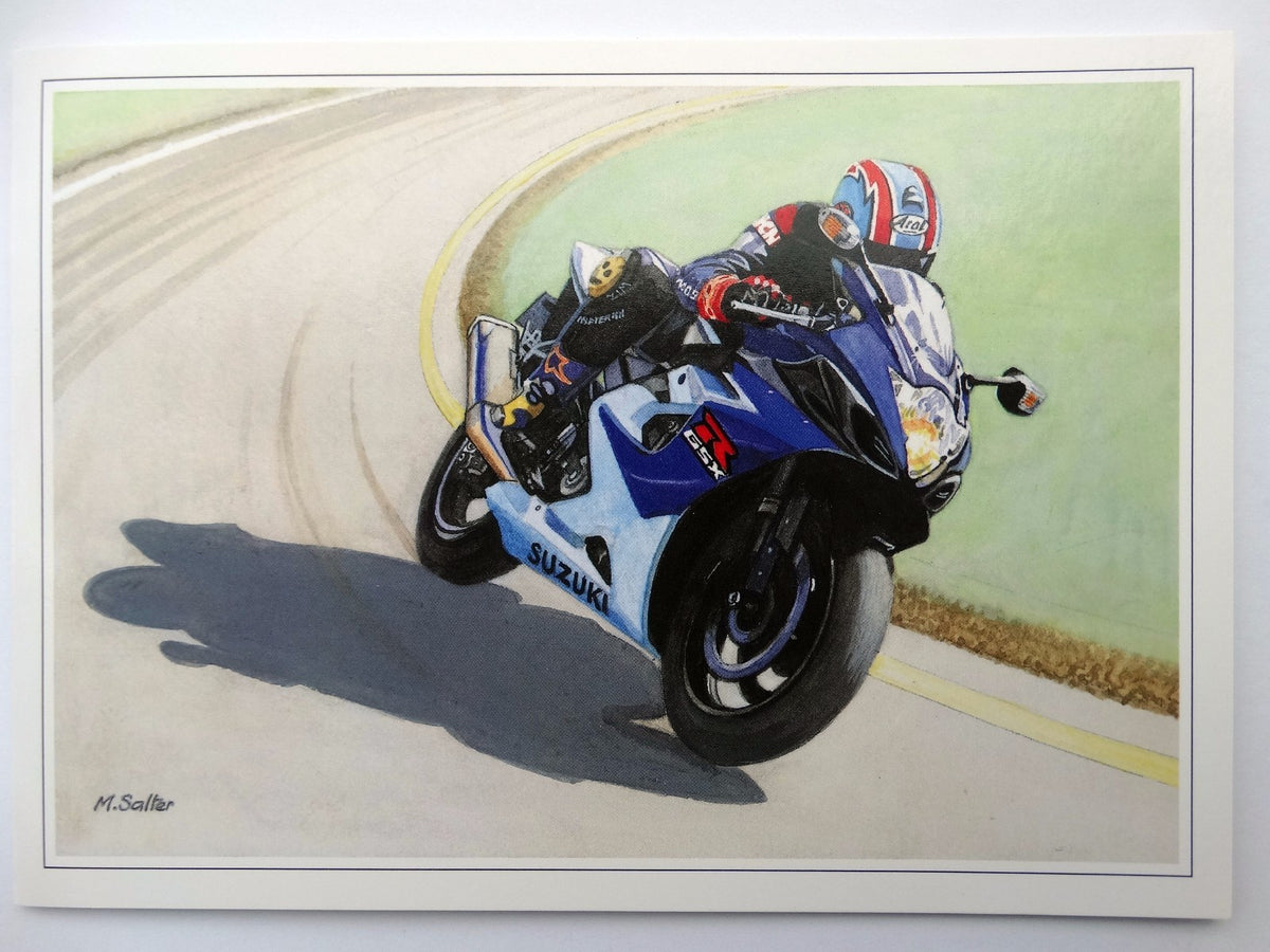 Suzuki GSX-R1000 K6 Superbike Greeting Card - Motorcycle Race Art 8"x6"