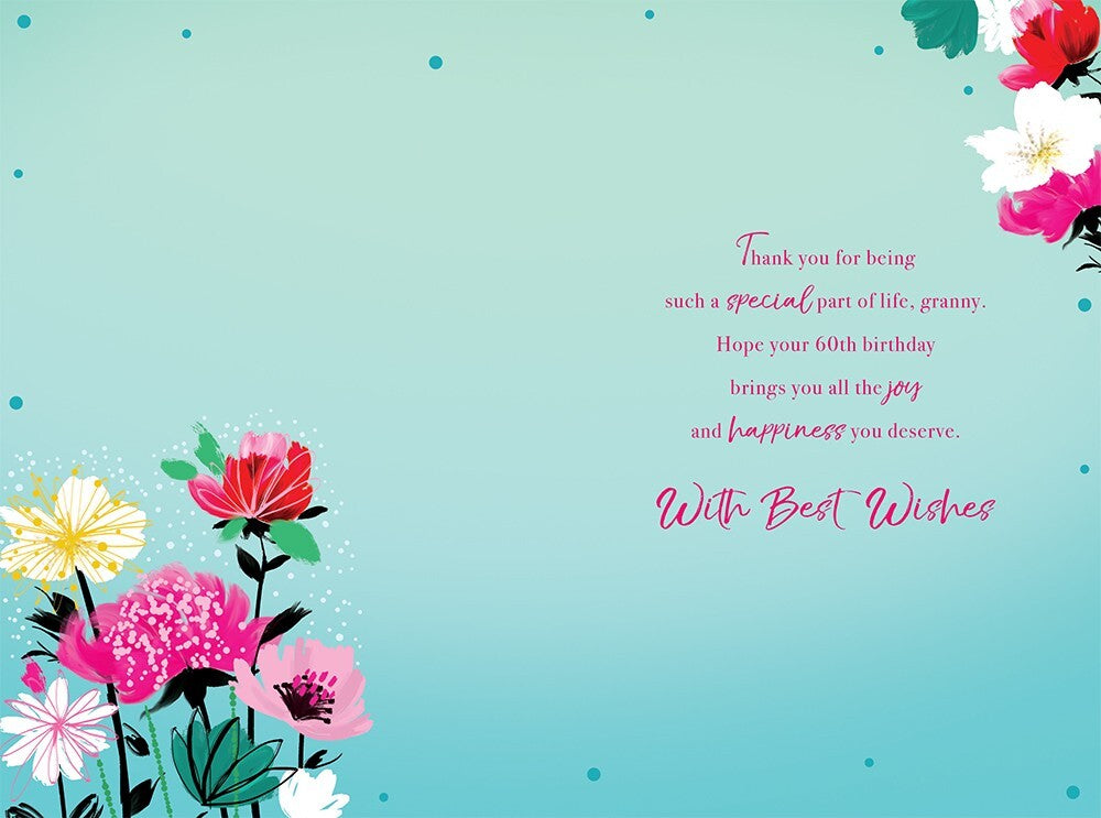 Granny 60th Birthday Card On Your 60 Today Happy Lovely Verse