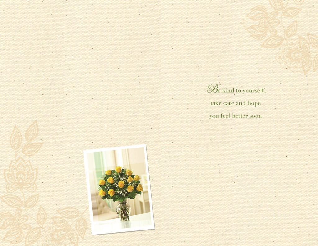 Get Well Wishes Card To Help You Feel Better Yellow Roses Design Bright Modern