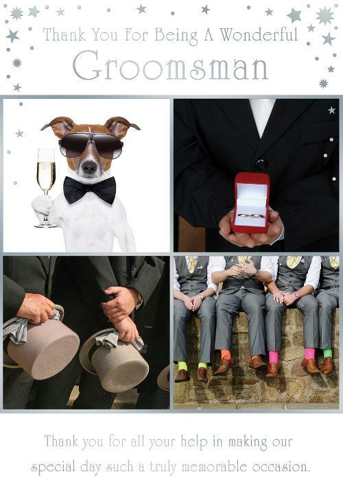 Groomsman Wedding Day Card Thank You For Being A Wonderful Modern Photo Design