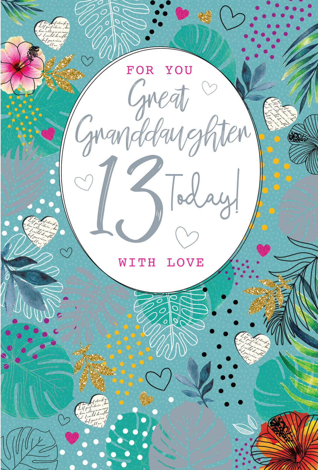 Great Granddaughter 13th 13 Birthday Card Today Happy Lovely Verse