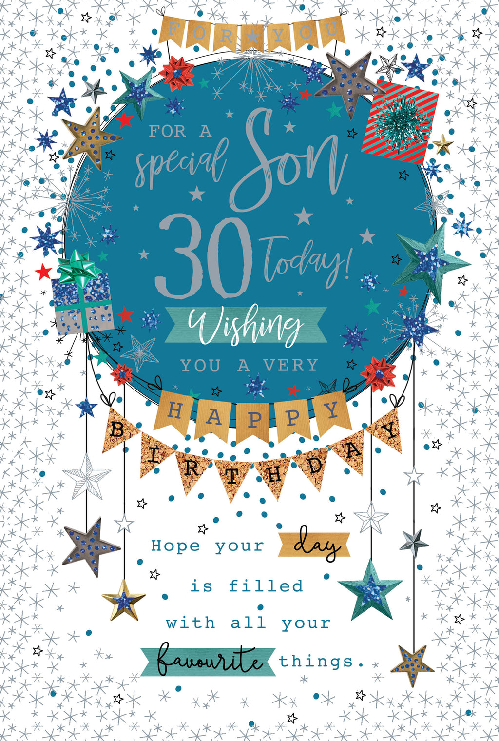 Son 30th Birthday Card 30 Today Bunting Happy Design Lovely Verse