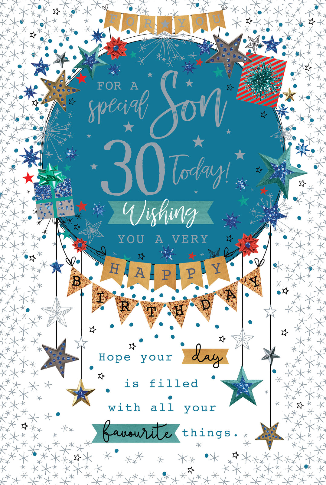 Son 30th Birthday Card 30 Today Bunting Happy Design Lovely Verse