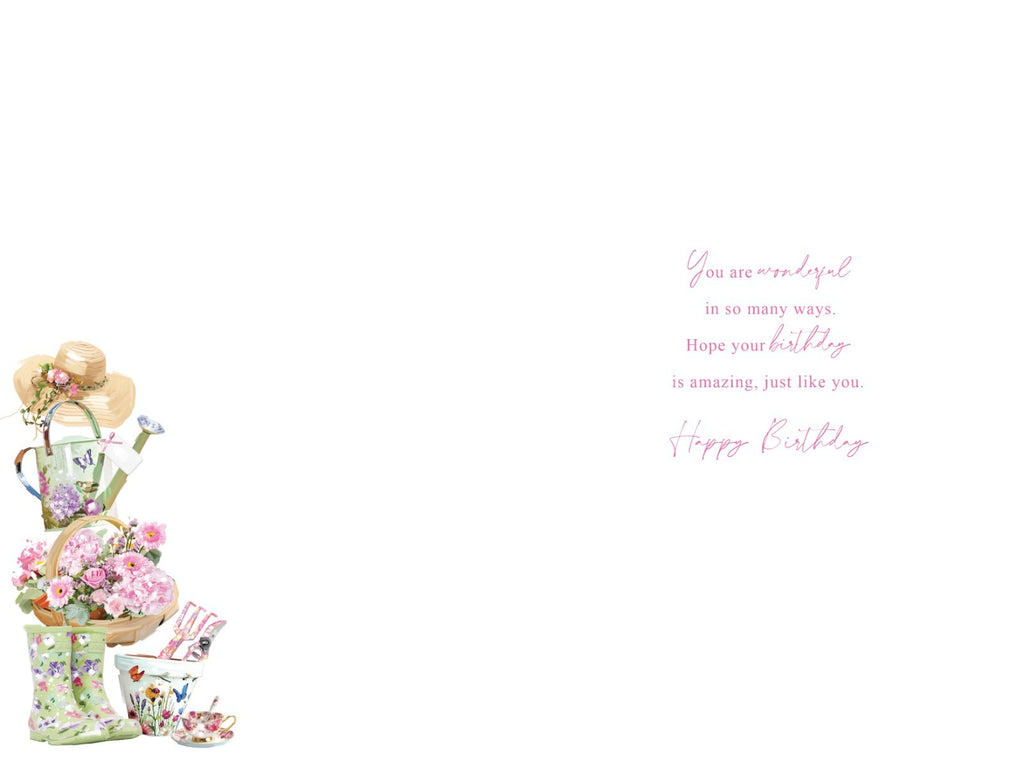 70th Birthday Card for Mum  Garden Theme with Verse  15x23cm Insert