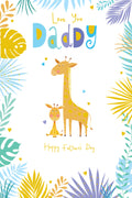 Fathers Day Card Love You Daddy Giraffe Lovely Verse
