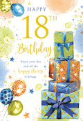 Happy 18th Birthday Card Male Foil Finish 8" x 6" Lovely Verse