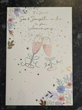 Son & Daughter in Law Anniversary Card Large Luxury Champagne Toast Cards UK