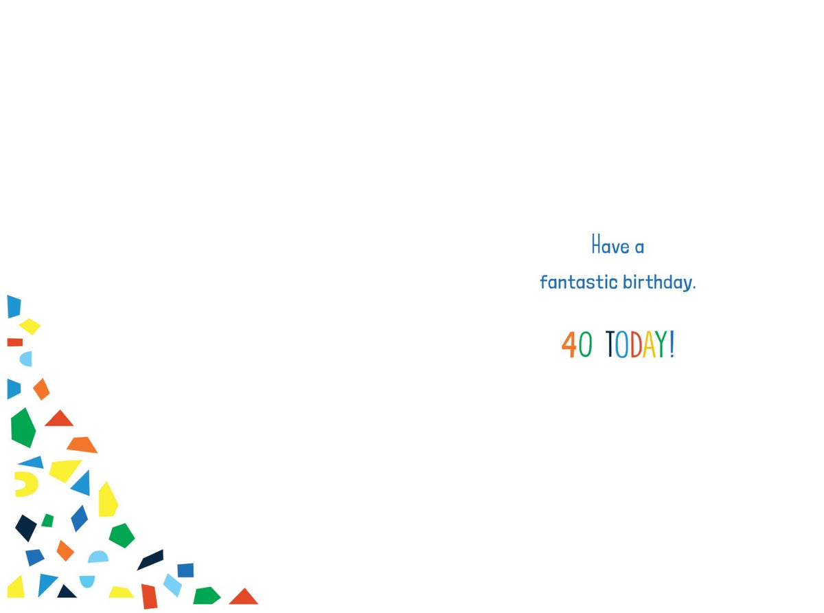 Son-in-law 40th Birthday Card  Funny Confetti Design & Colour Insert  15x23cm