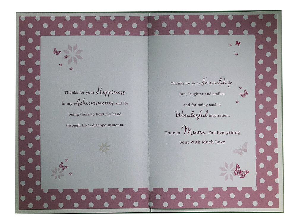 Mum Happy Birthday Card Love & Thanks Vase Of Daffodils Design Lovely Verse