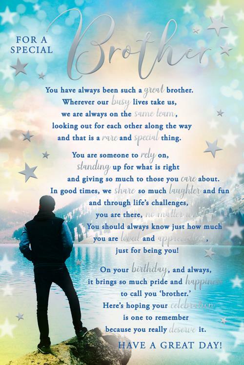 Brother Happy Birthday Card River Mountain Sentiments Lovely Verse