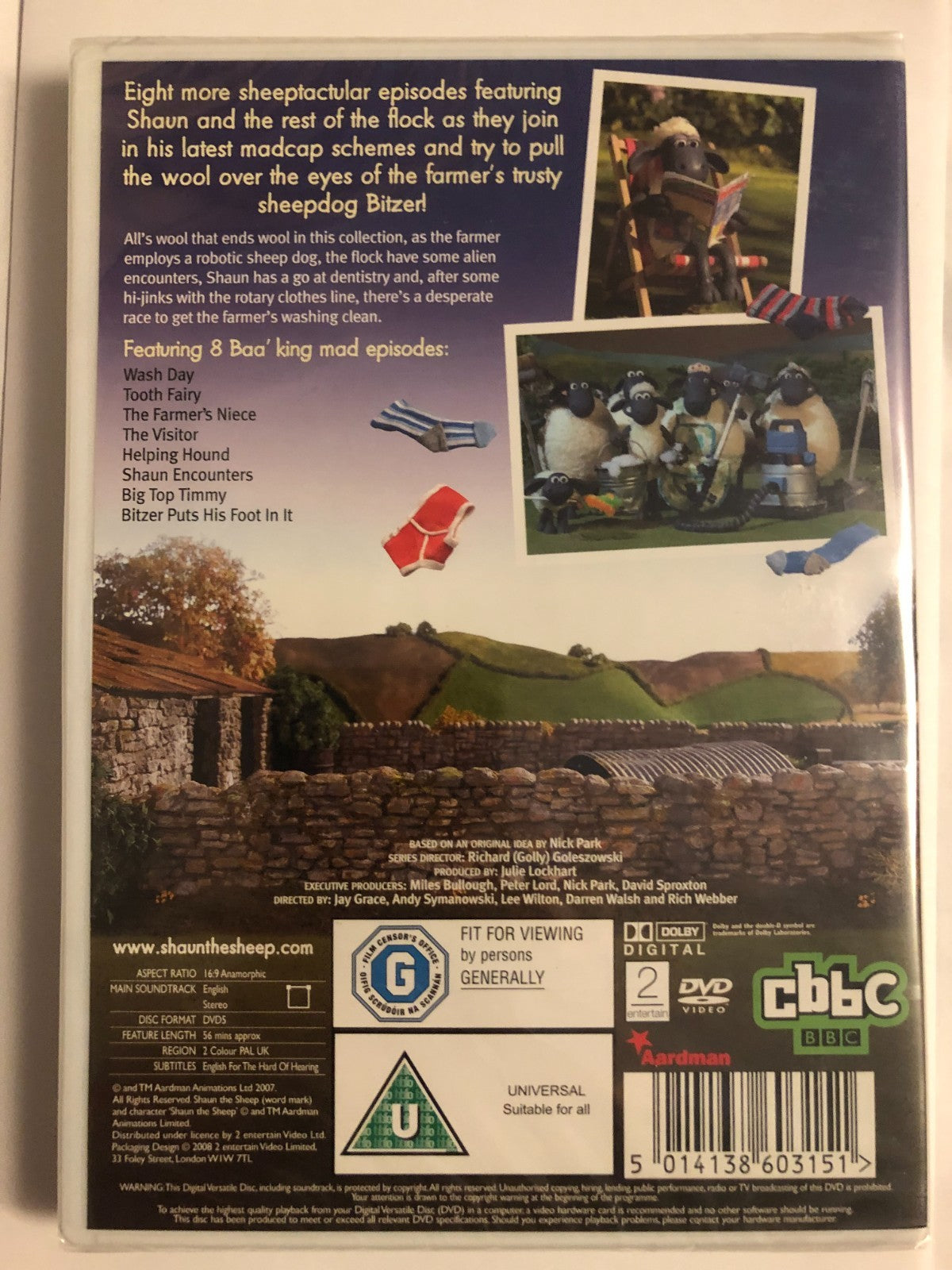 Shaun the Sheep Wash Day (2008) Nick Park DVD Region 2 New & Sealed