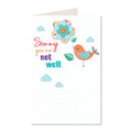 Get Well Card Sorry Your Not Well Bright Modern Flower & Bird Design Greeting