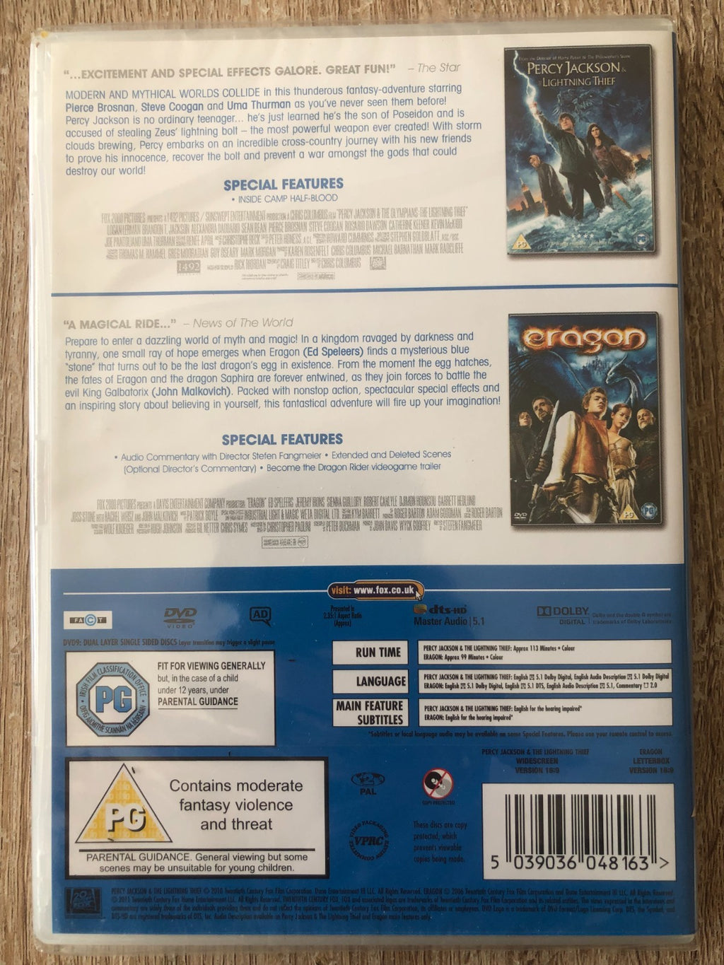PERCY JACKSON AND THE LIGHTNING THIEF / ERAGON DVD Brand New Sealed UK R2