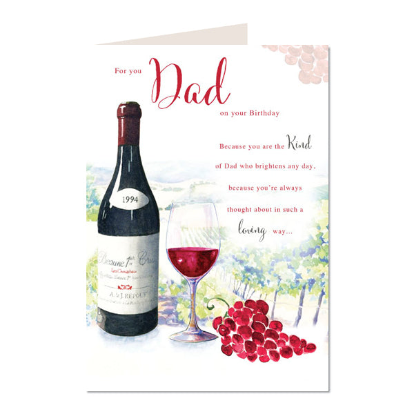 Dad Happy Birthday Card On Your Birthday For You Wine Design Bright Modern