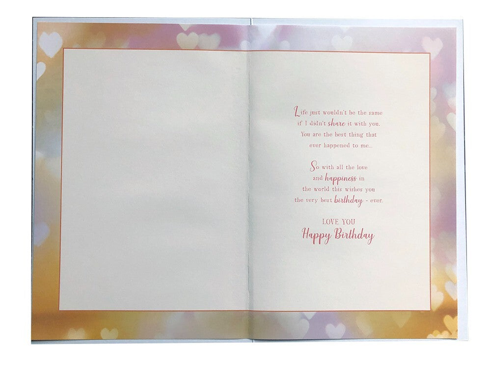 For The One I Love Birthday Card Romantic Heart Hands Special Message