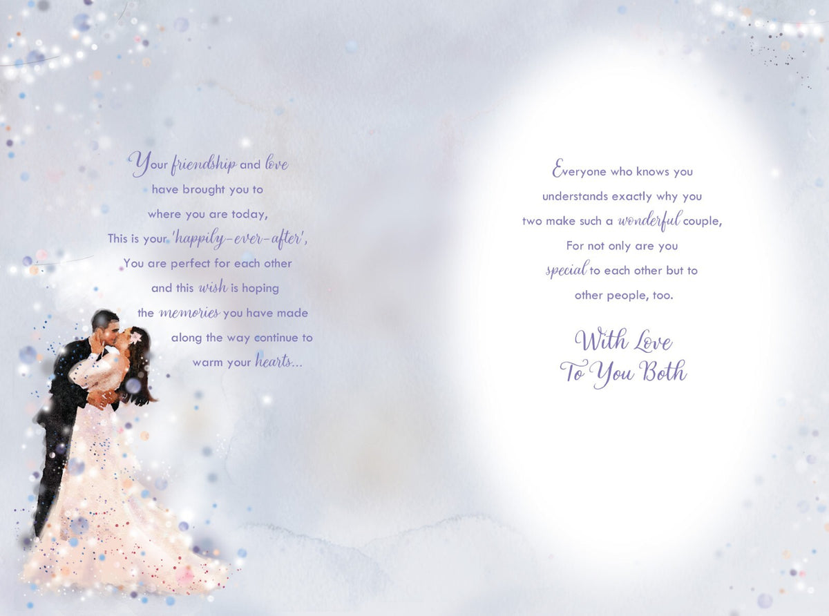 Daughter & Husband Wedding Day Card Kissing Foil Finish Lovely Verse