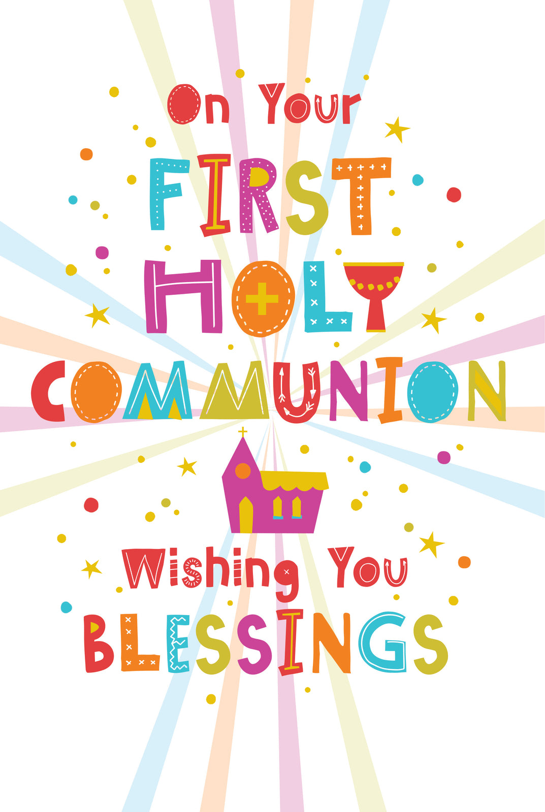 First Holy Communion Card On Your Wishing You Blessings Lovely Verse