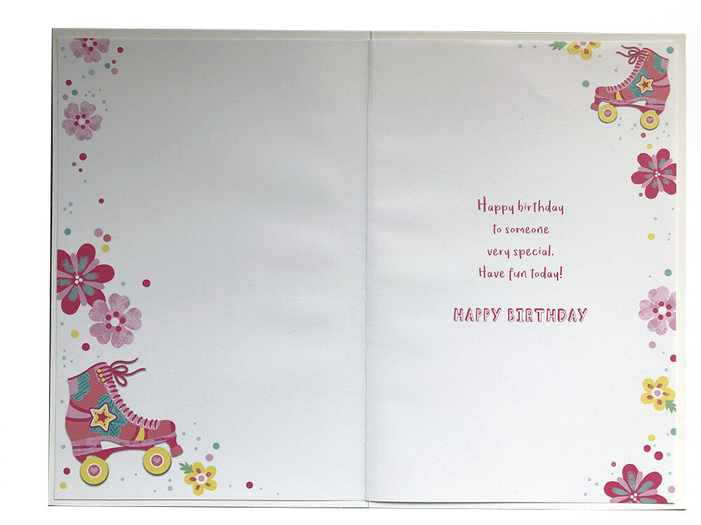 Granddaughter 10th Birthday Card Age 10 With Love Roller Skates Bright Happy