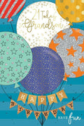 Grandson 21st Birthday Card 21 Today Balloons & Stars Design Happy Lovely Verse
