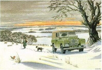Nostalgic Traditional Tractors  Landrover Canal Christmas Card 28 Designs