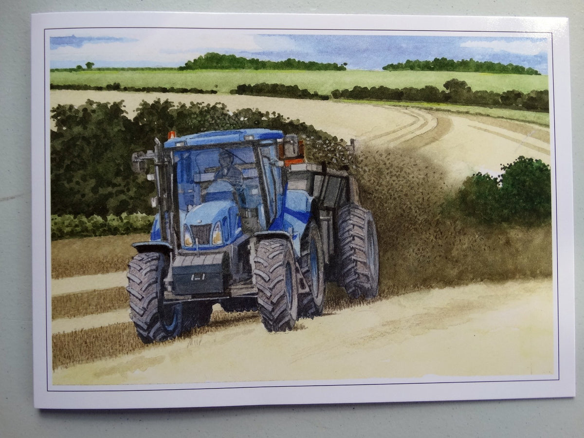 Spreading The Muck Card He's Always Tractor Design Open Blank Birthday Christmas